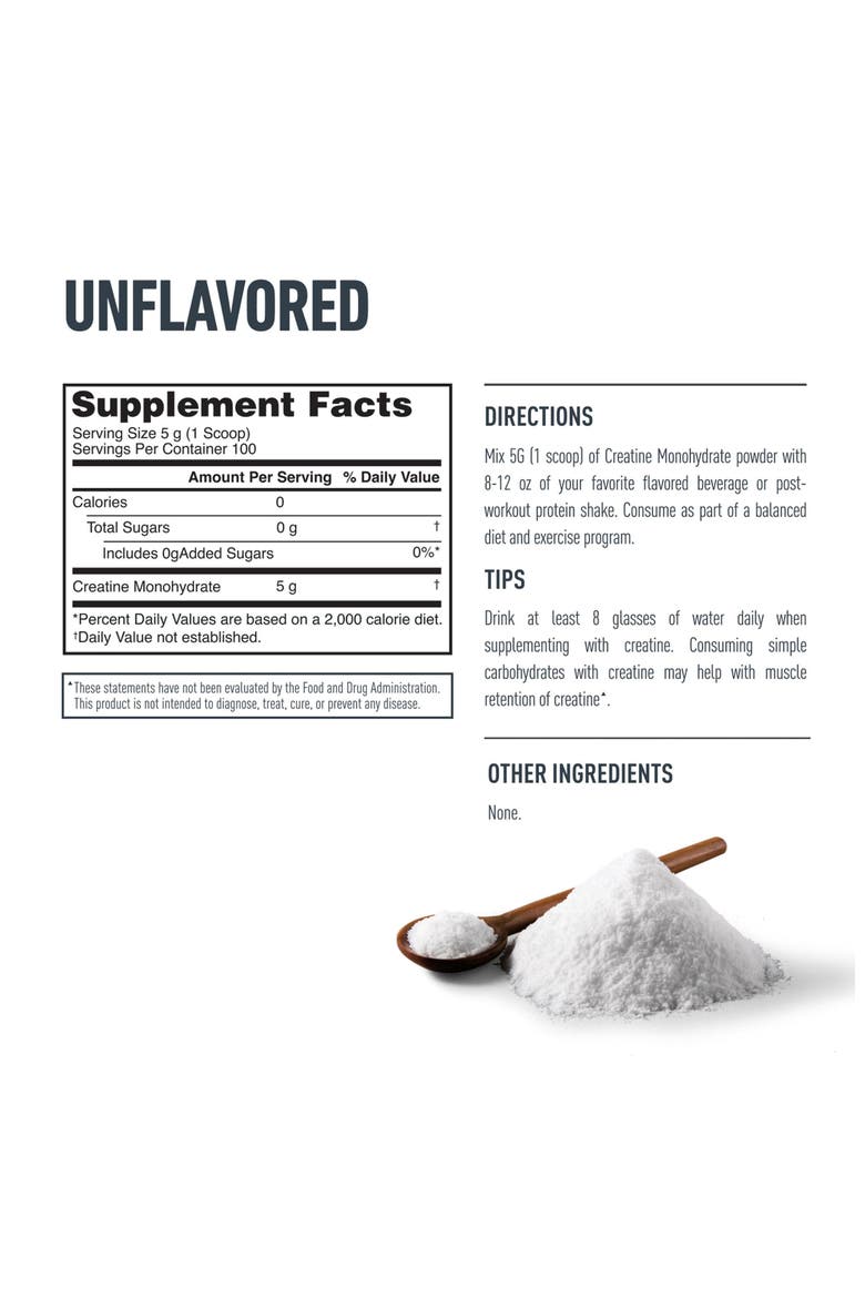 Creatine Monohydrate Unflavored 1.1 lb, Alternate, color, None