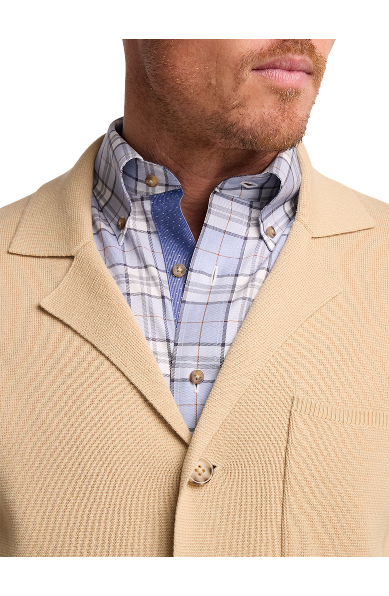 Paul Fredrick Cotton Notch Lapel Cardigan Sweater, Alternate, color, Tan