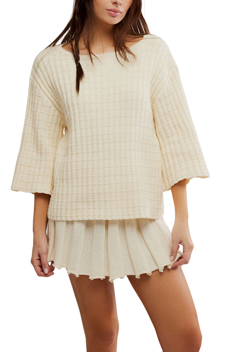 Free People Kenzie Sweater & Skirt Set, Alternate, color, Natural