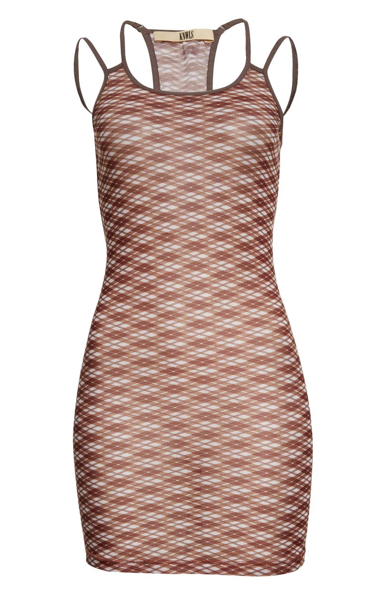 Knwls Vortex Argyle Print Minidress, Alternate, color, 