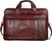 Mancini Double Compartment Leather Briefcase