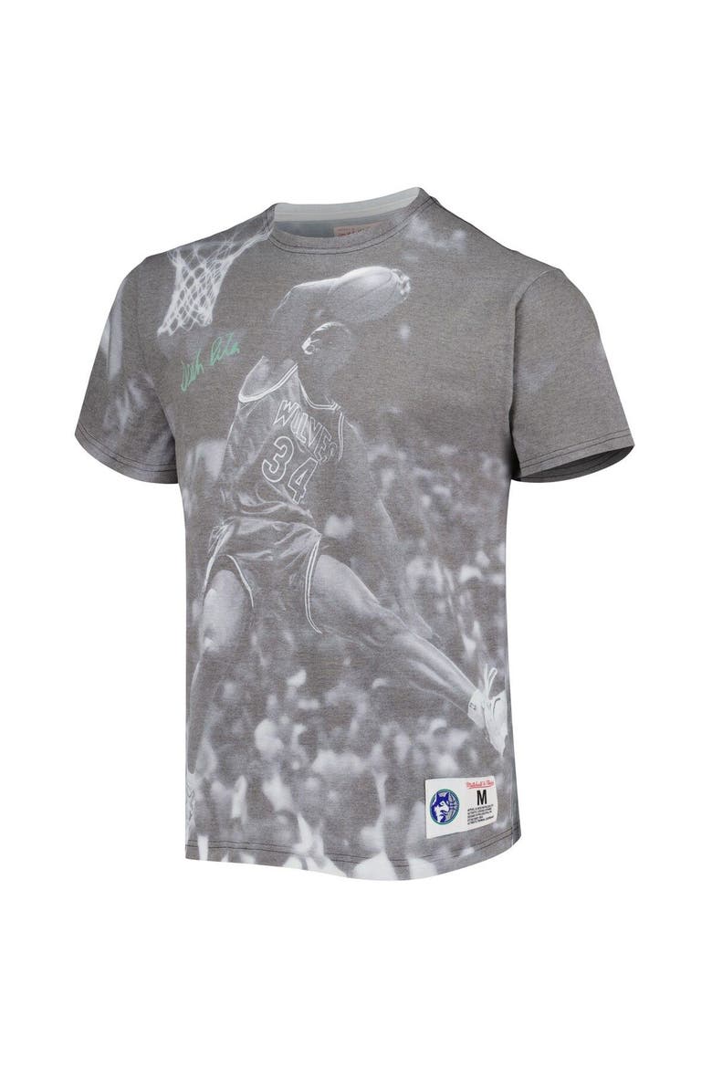 Men's Mitchell & Ness Isaiah Rider Heather Gray Minnesota Timberwolves Above The Rim T-Shirt, Alternate, color, Heather Gray