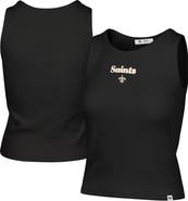 '47 Women's '47 Black New Orleans Saints Cropped Straight Cut Ribbed Baby Tank Top