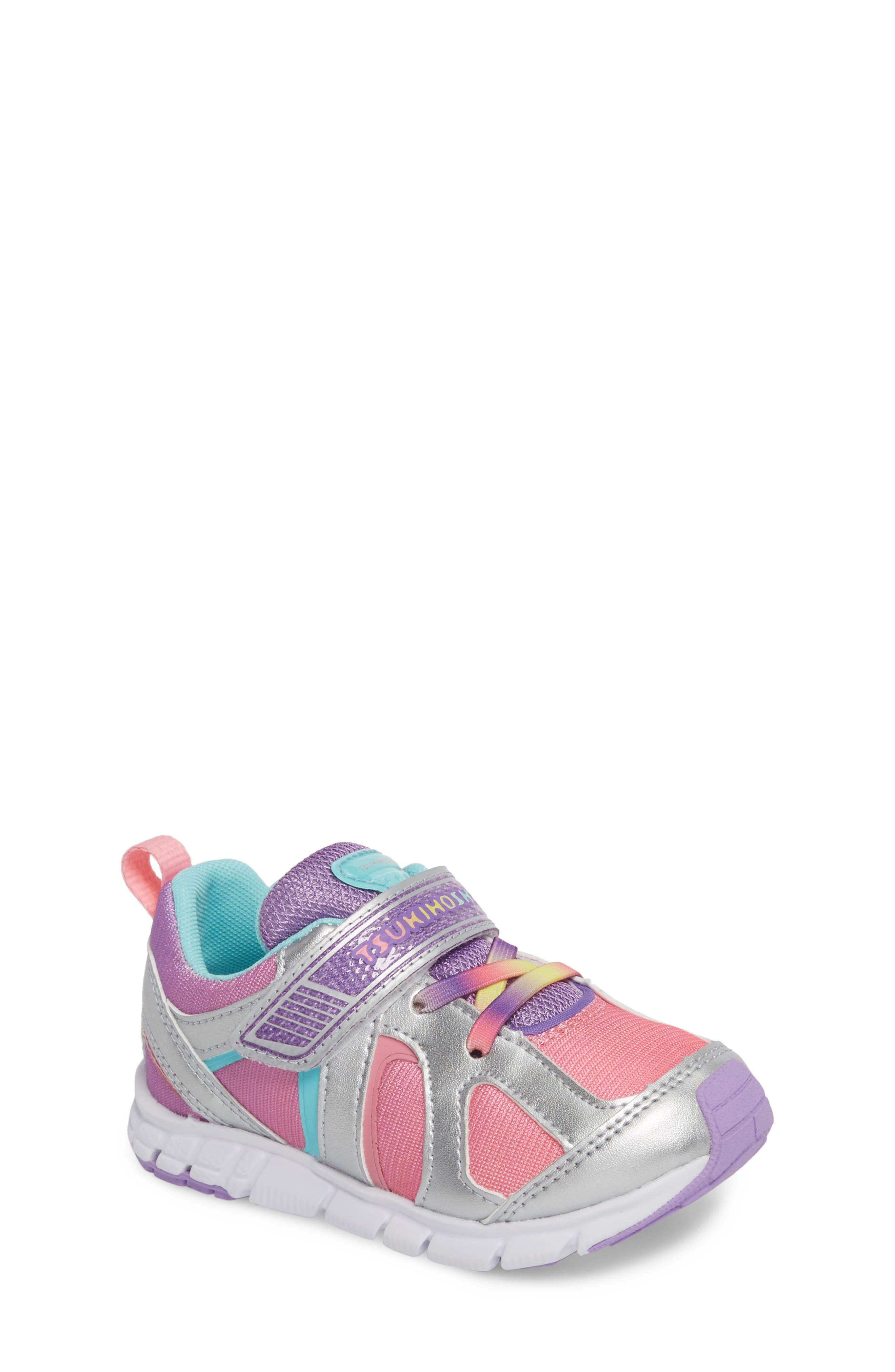 Tsukihoshi Rainbow Washable Sneaker, Main, color, Silver/ Lavender