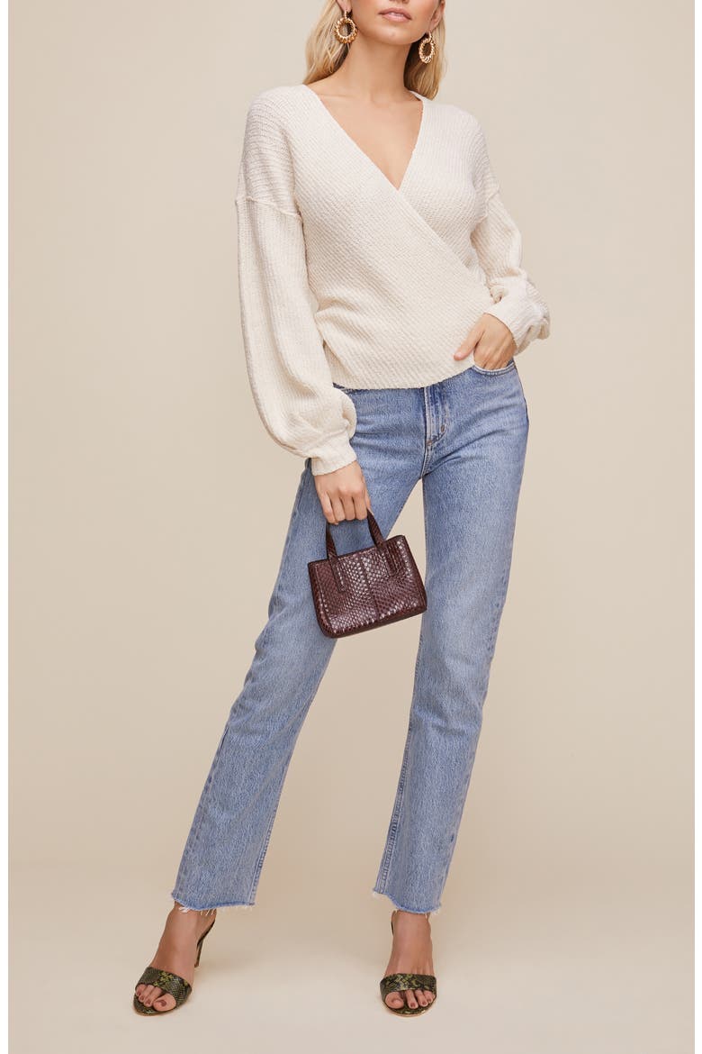 Surplice Sweater, Alternate, color, CREAM