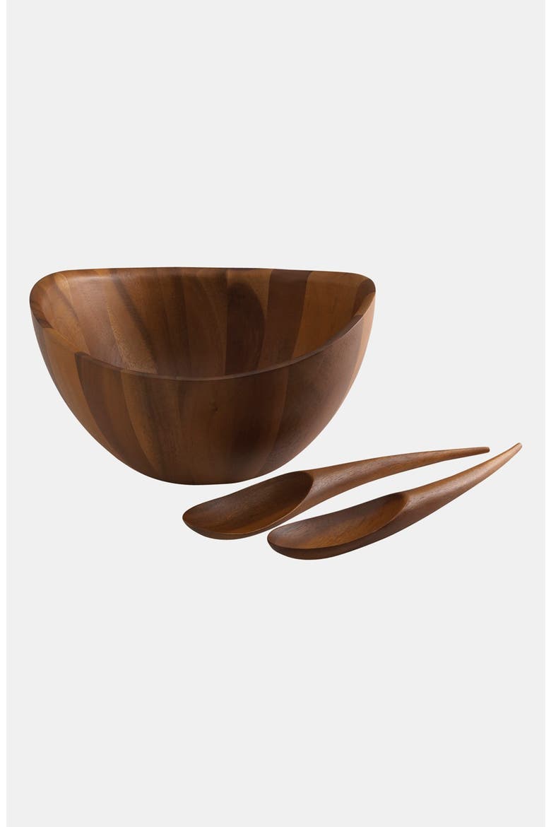 'Harmony' Three Piece Salad Set, Main, color, BROWN