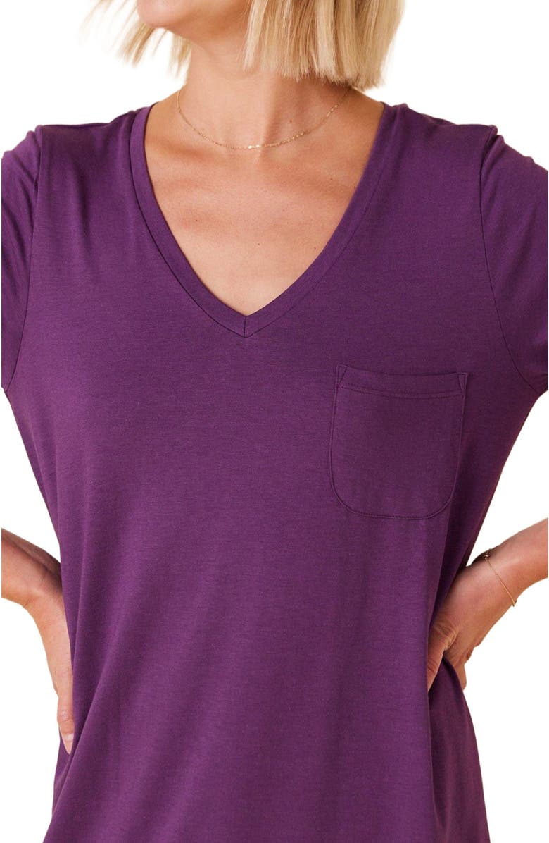 The Cat's Pajamas Pima Knit Sleep Shirt, Alternate, color, Classic Aubergine