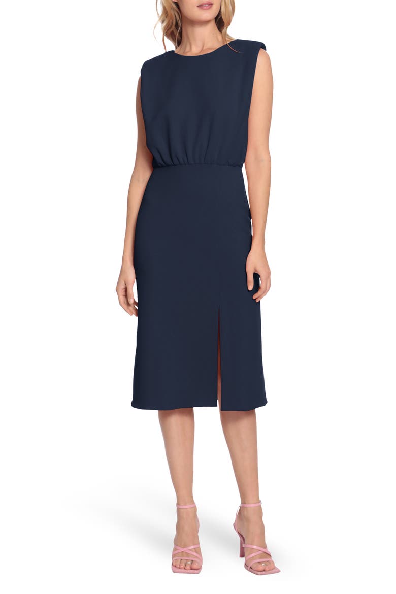 Cap Sleeve Midi Dress, Main, color, TWILIGHT NAVY