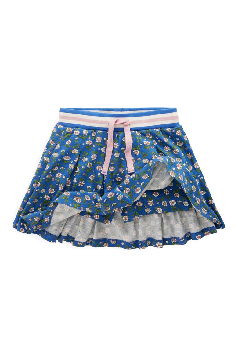Kids' Floral Pleated Cotton Skort, Alternate, color, BLUEJAY GARDEN FLOWER
