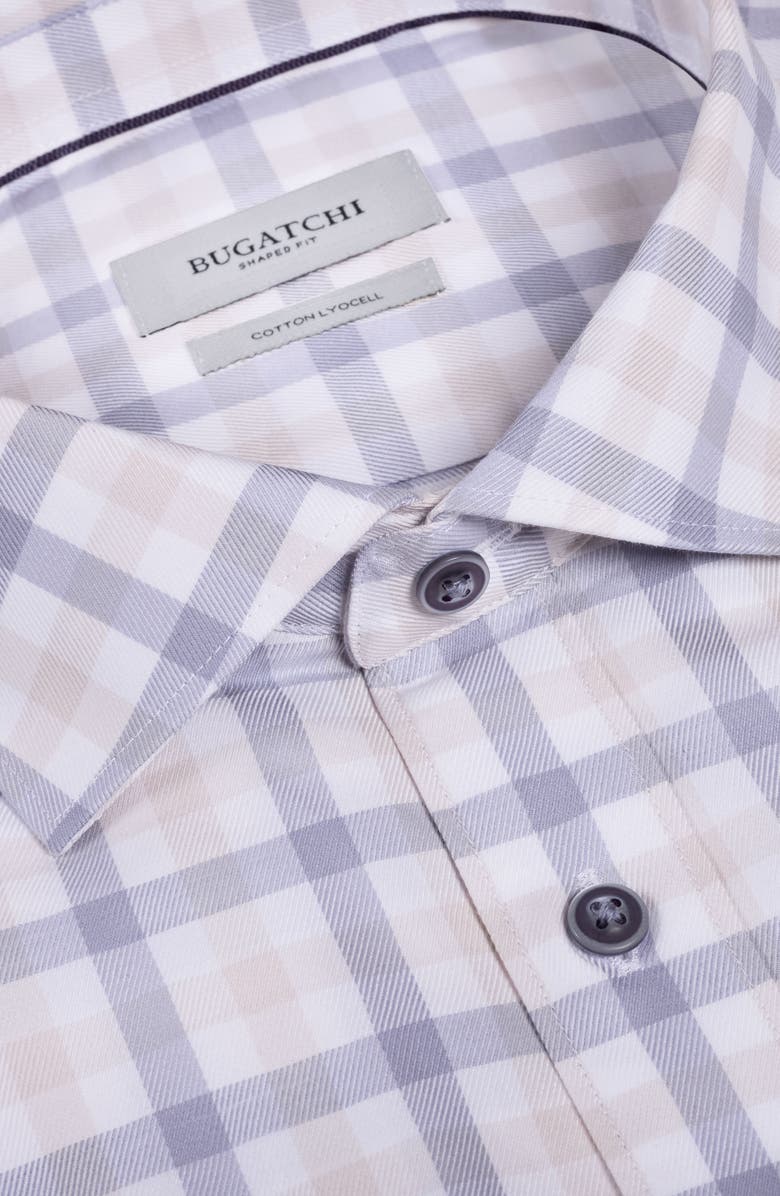 Bugatchi Axel Shaped Fit Plaid Button-Up Shirt, Alternate, color, Air Blue