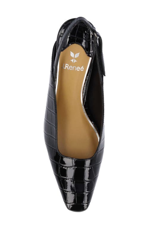 J. Reneé Stasia Croc Embossed Slingback Pump In Black