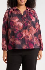 DR2 by Daniel Rainn Textured Split Neck Top
