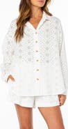 Roxy Morning Eyelet Embroidered Button-Up Shirt