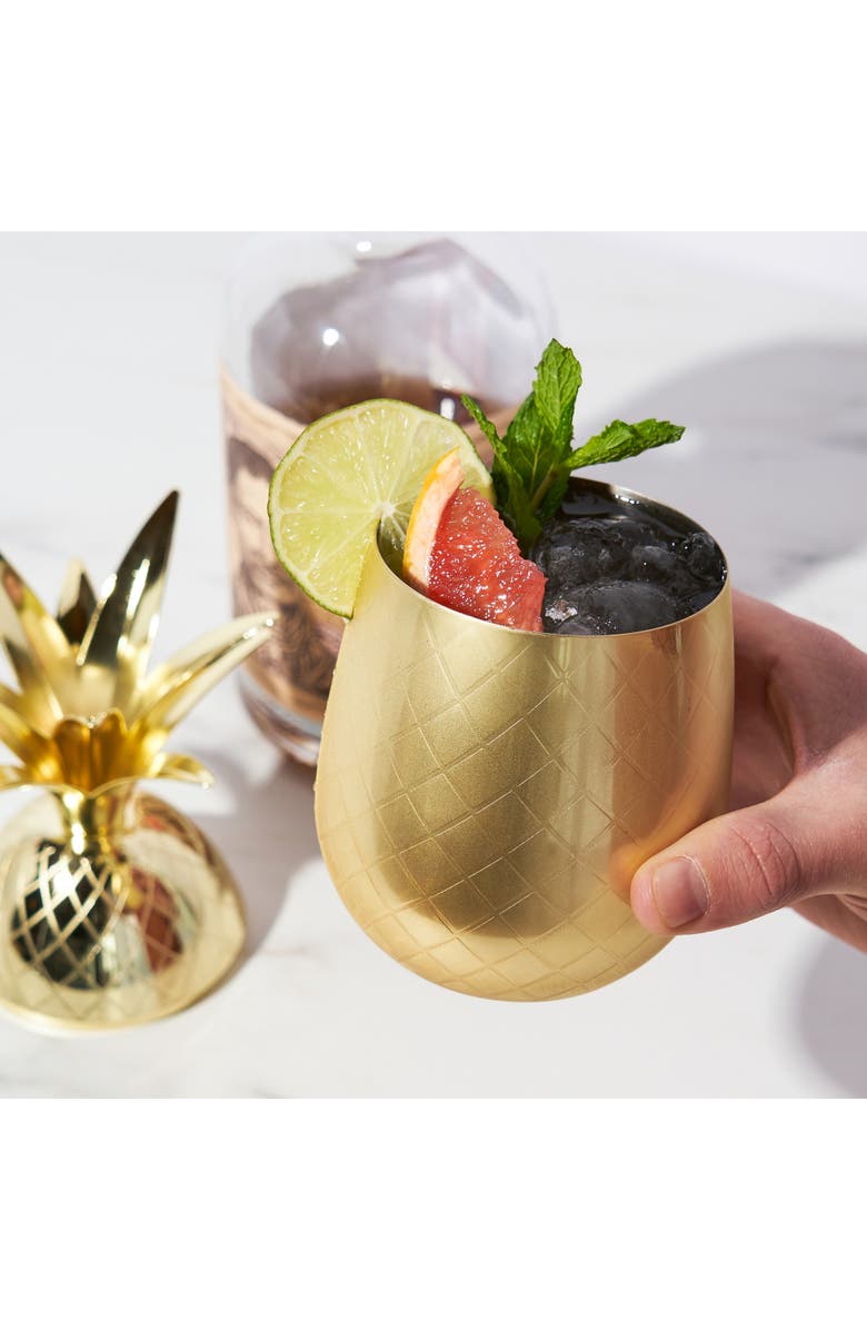 Viski Pacific Pineapple Tumbler, Alternate, color, Gold