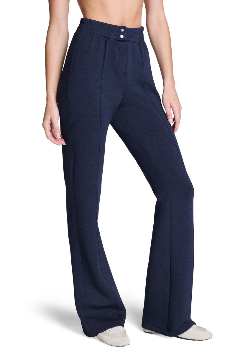 SPANX<sup>®</sup> Brushed AirEssentials<sup>®</sup> Flare Leg Pants, Main, color, Heather Timeless Navy