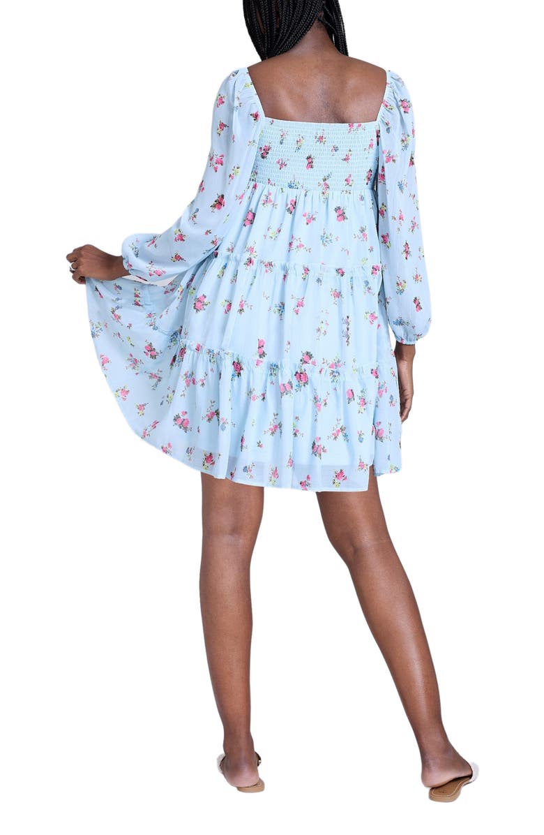 MOTHERHOOD MATERNITY Long Sleeve Front Tie Tiered Maternity Mini Dress, Alternate, color, Skyway Ditsy Floral