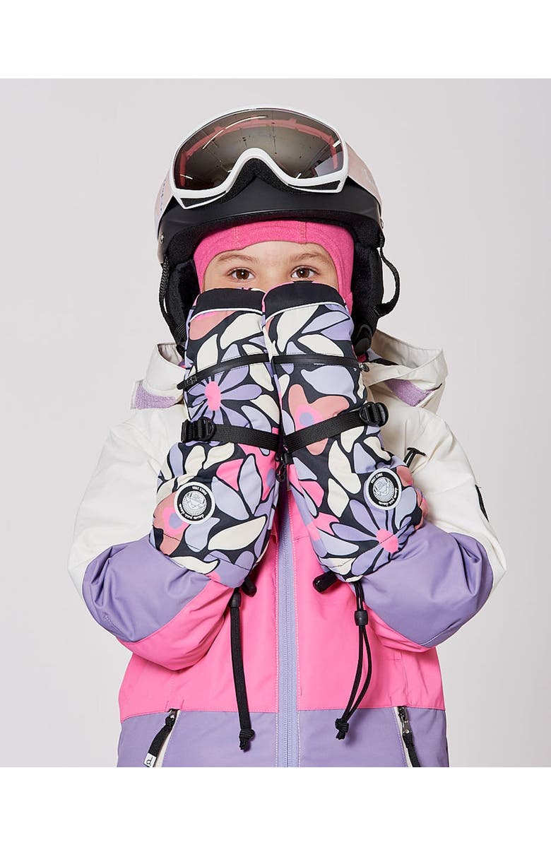 Deux par Deux Winter Mittens Teknik Retro Flower, Alternate, color, Black