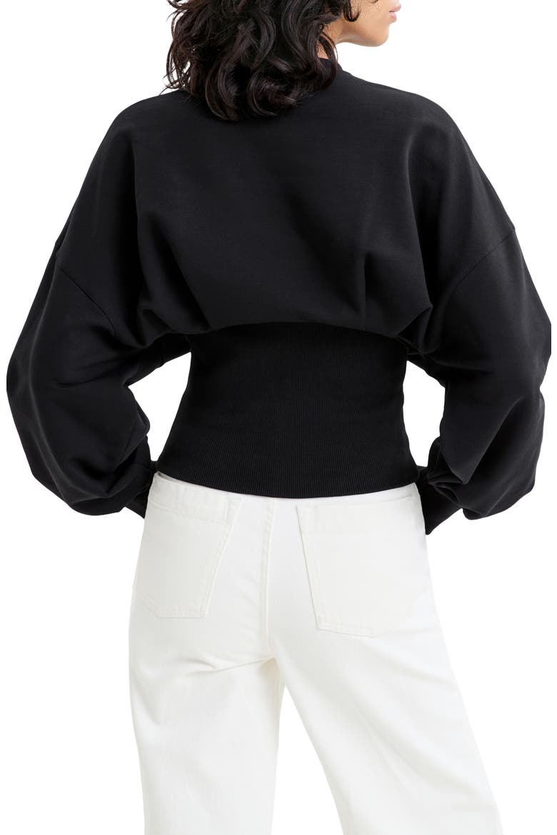 Maris Stretch Cotton Sweatshirt, Alternate, color, BLACK