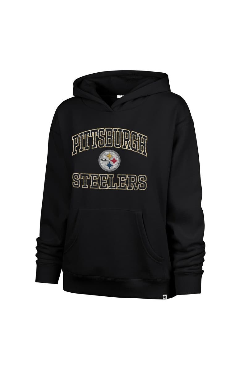 '47 Women's '47  Black Pittsburgh Steelers Clarity Naomi Pullover Hoodie, Alternate, color, Black