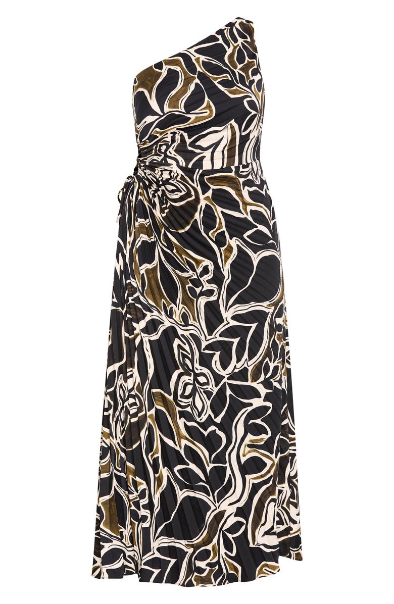 City Chic Alice One-Shoulder Maxi Dress, Alternate, color, Winter Foliage