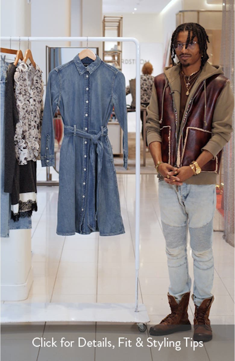 Belted Denim Shirtdress, sales video thumbnail