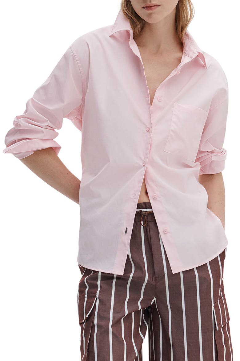 Connie Cotton Poplin Button-Up Shirt, Main, color, PEONY