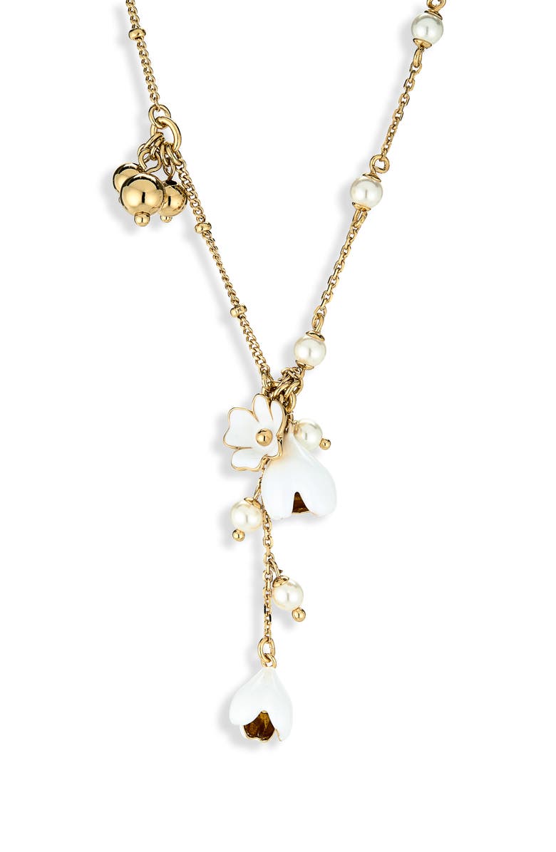 Kate Spade New York golden bloom y-necklace, Main, color, White