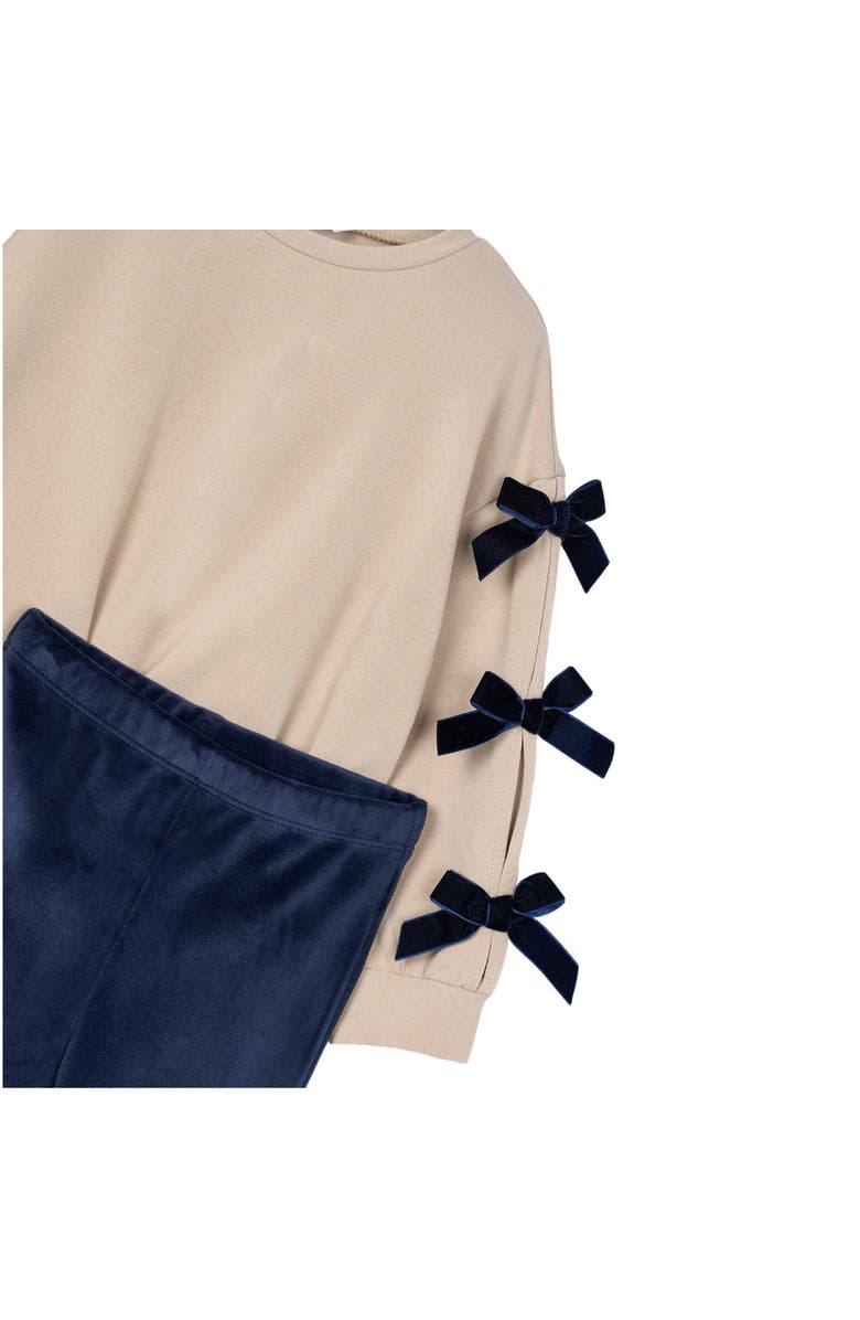 Mayoral Leggings and Bow Jumper Set, Alternate, color, Cream