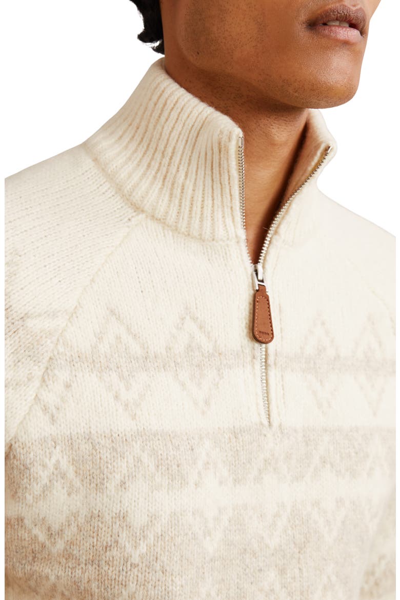 Claus Quarter Zip Pullover, Alternate, color, WINTER WHITE/OATMEAL
