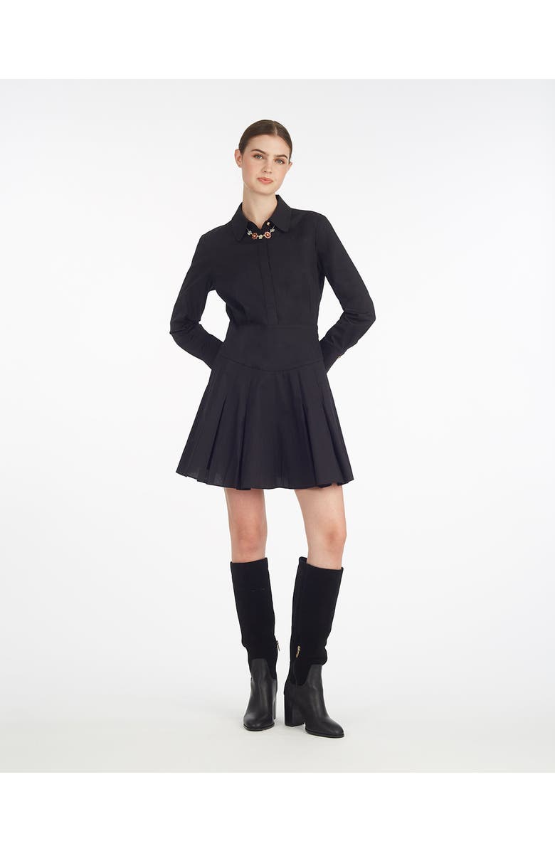 Draper James Mia Mini Dress in Stretch Cotton Poplin, Main, color, Belle Meade Black
