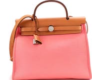 Pre-Owned Hermes Herbag Zip Leather and Toile 31