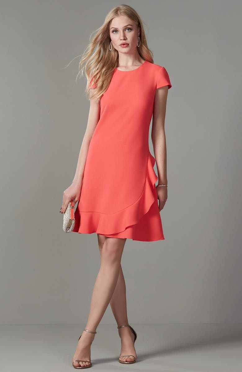 Eliza J Crepe A-Line Dress, Alternate, color, 