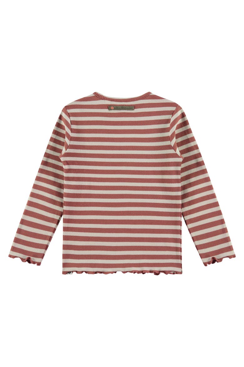 Lettuce Edge Ribbed Striped Long Sleeve Shirt, Alternate, color, Canyon