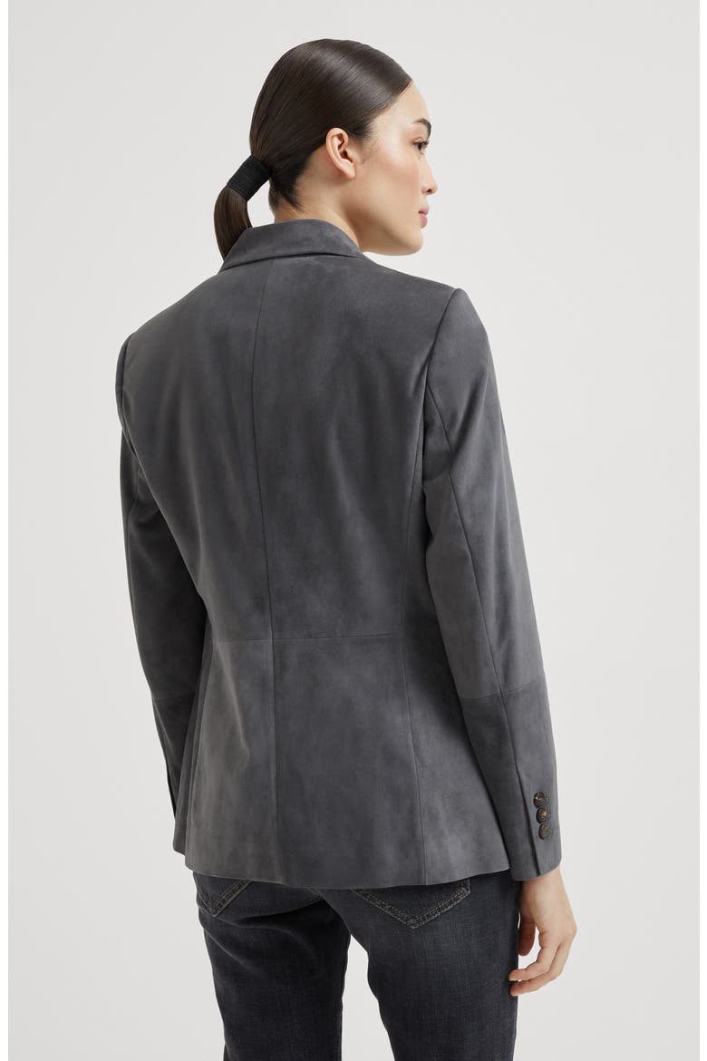 Suede blazer, Alternate, color, Anthracite