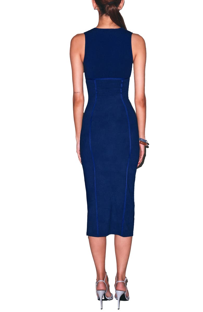 Fleur Du Mal Organic Cotton Scoop Neck Dress, Alternate, color, Midnight Navy