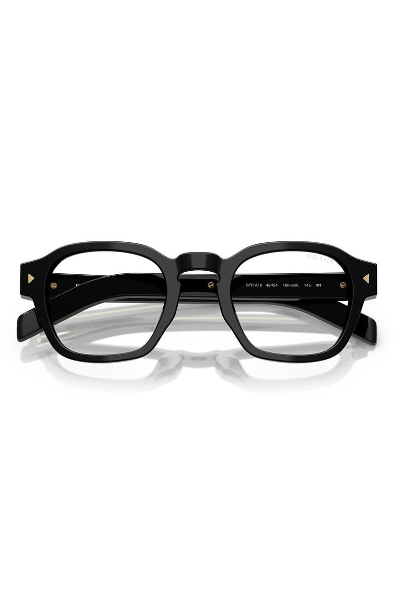 Prada 49mm Round Phantos Sunglasses, Alternate, color, Black / Blue Light