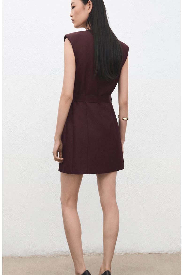 Belted Vest Minidress, Alternate, color, BURGUNDY