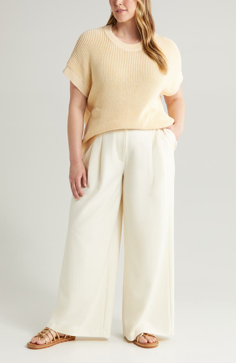 Nordstrom Short Sleeve Cotton Sweater, Alternate, color, 