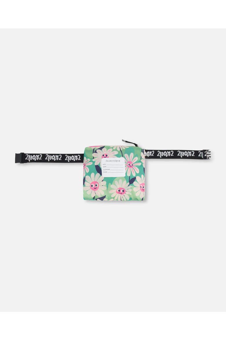 Packable Smiling Flower Windbreaker in Polyester, Alternate, color, Green Smiling Flower Print