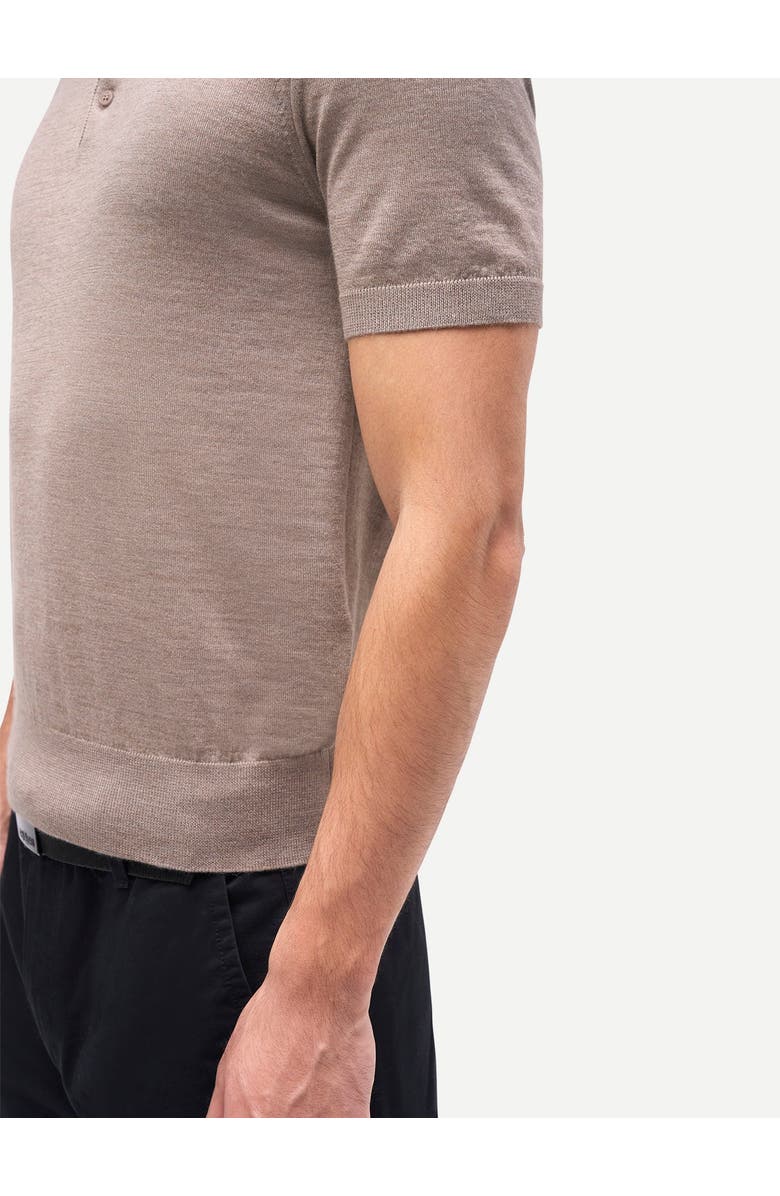 Gobi Cashmere Men Classic Polo Shirt with Short Sleeve, Alternate, color, Timber Wolf