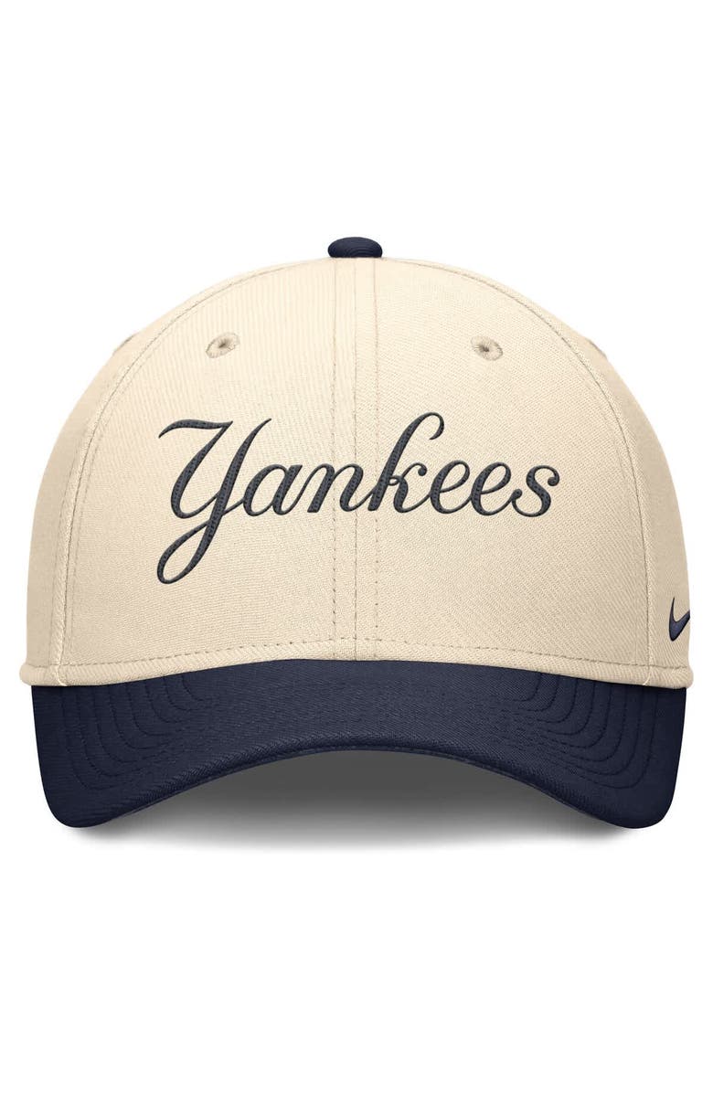 Nike Men's Nike Natural/Navy New York Yankees Statement Rise Performance Flex Hat, Alternate, color,
