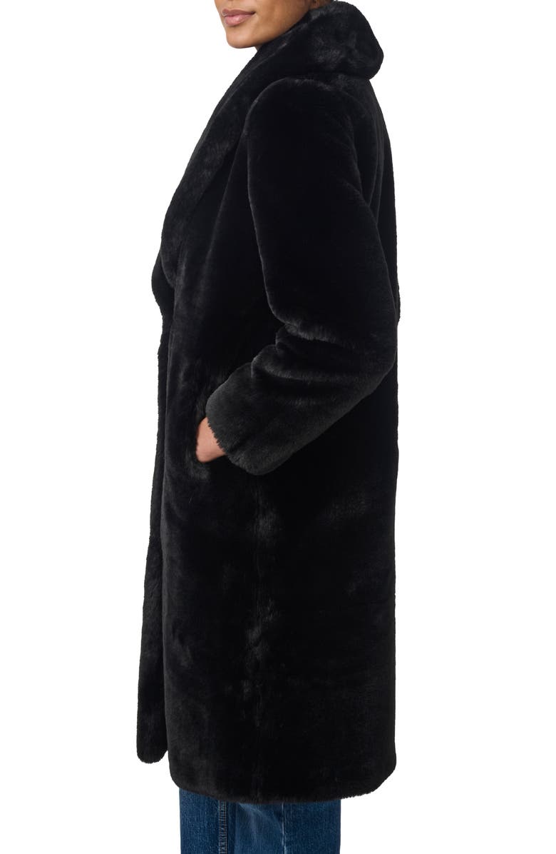 Bernardo Faux Fur Shawl Collar Coat, Alternate, color,