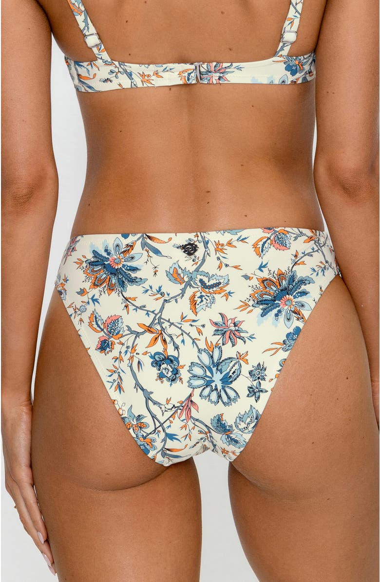 PS by Cupshe Floral Mid-Rise Bikini Bottom, Alternate, color, Beige