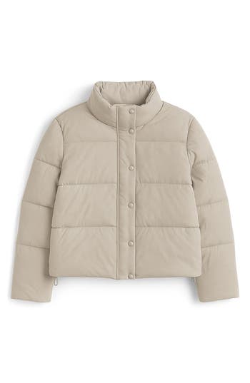 Noize Amanda Short Puffer Jacket In Brown
