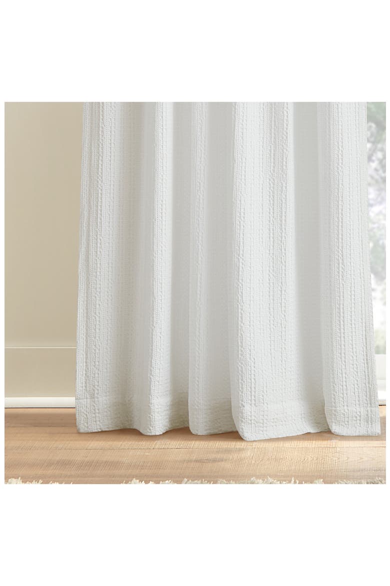 Waffle Stripe Set of 2 Cotton Curtain Panels, Alternate, color, WHITE