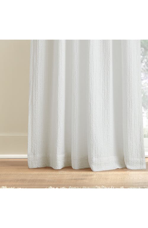 Dkny Pure Waffle Stripe Set Of 2 Cotton Curtain Panels In White