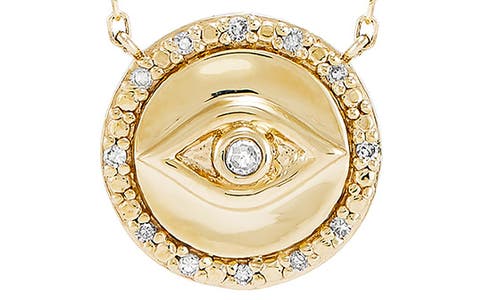 Frankie & Zoe Diamond Evil Eye Necklace In Gold