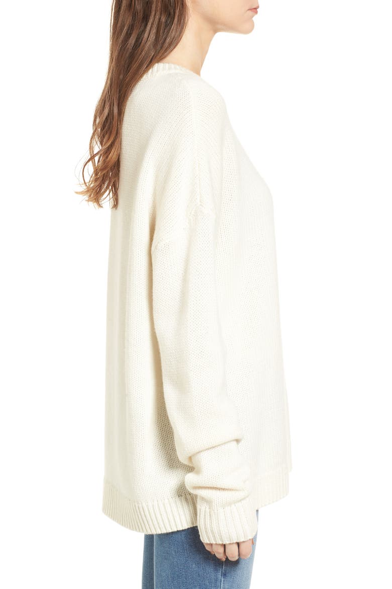 x Something Navy Crewneck Sweater, Alternate, color, IVORY