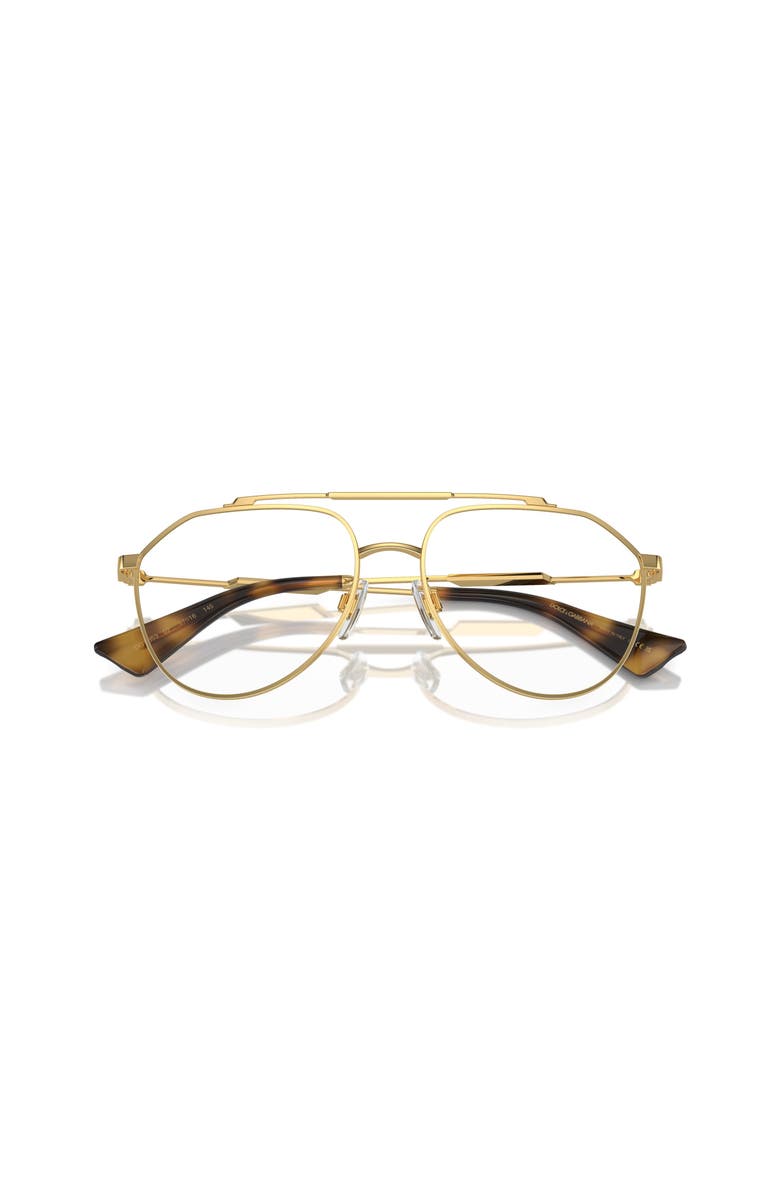 Dolce&Gabbana 55mm Pilot optical glasses, Alternate, color, Gold