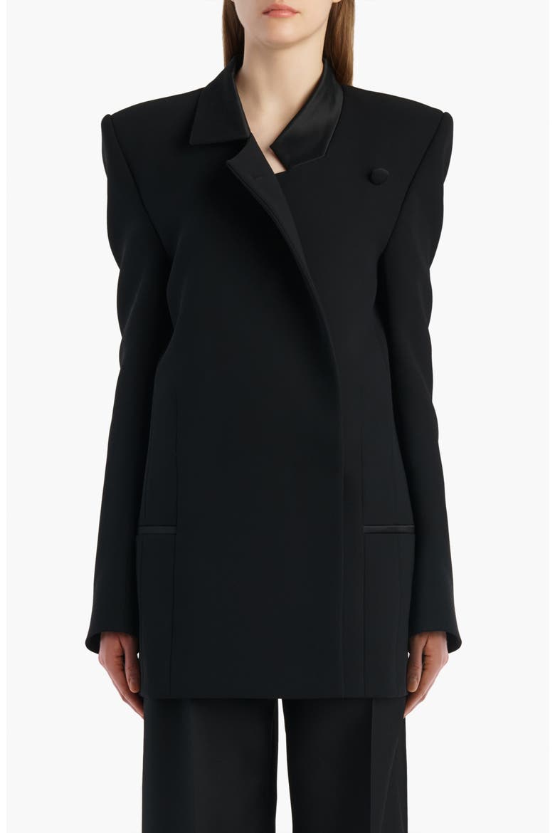 Armair Double Face Crepe Jacket, Main, color, BLACK